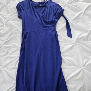 Lands' End Wrap Blue Dress
